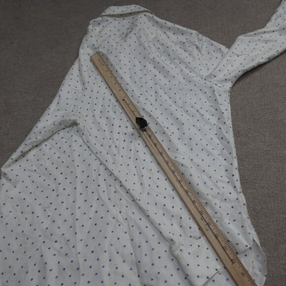 Theory Womens Shirt Medium Ivory Polka Dot Silk - Picture 12 of 14